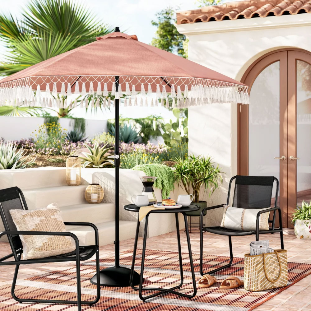 Tuinset - zwart - 2 stoelen - gepoedercoat staal