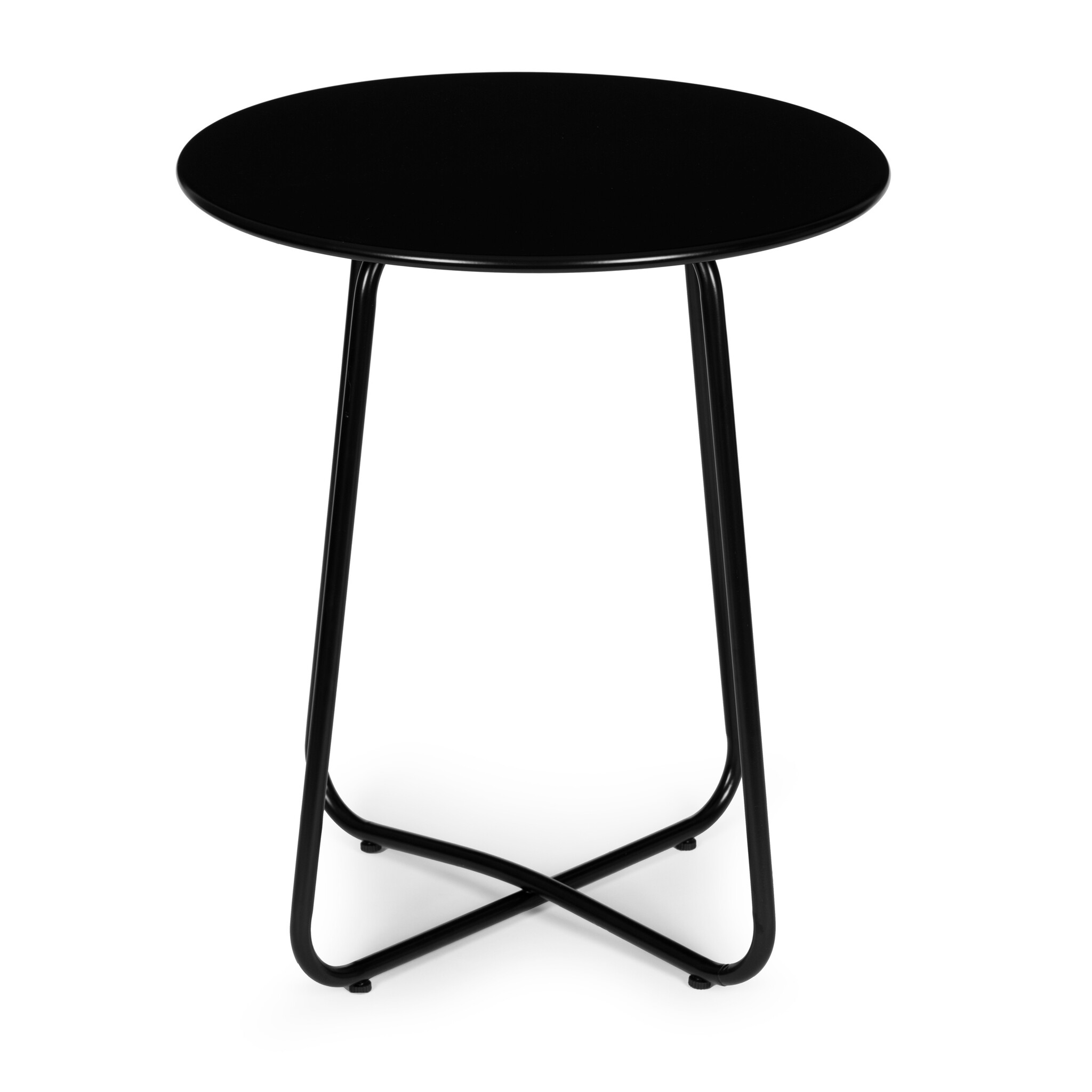 Tuinset - zwart - 2 stoelen - gepoedercoat staal