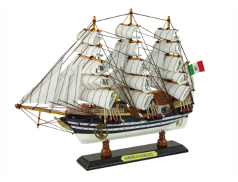 Houten modelbouw schepen - Amerigo Vespucci - 35 x 26 x 9 cm - CE-gecertificeerd