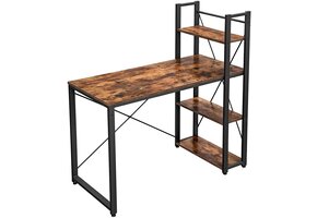 Bureau voor computer - rustiek bruin - 120x60x120 cm - 4 planken