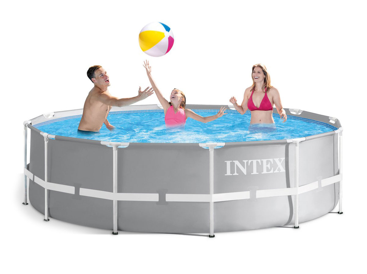 Intex zwembad - 366 cm diameter - 3-laags PVC - inclusief pomp en ladder