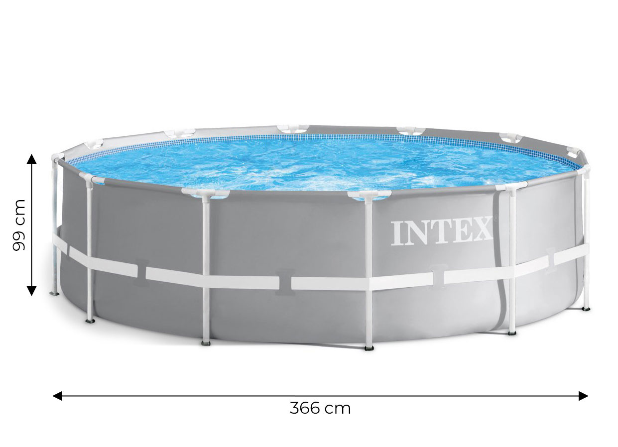 Intex zwembad - 366 cm diameter - 3-laags PVC - inclusief pomp en ladder