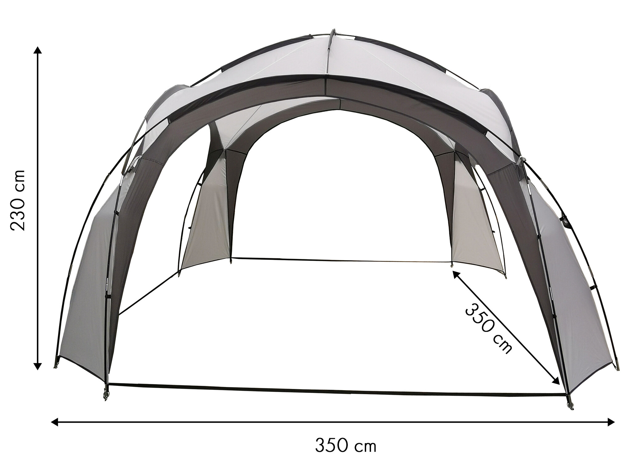Partytent - 350x350x230 cm - weerbestendig - lichte structuur