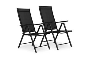 Tuinstoelen - set van 2 - verstelbare rugleuning - inklapbaar - weerbestendig