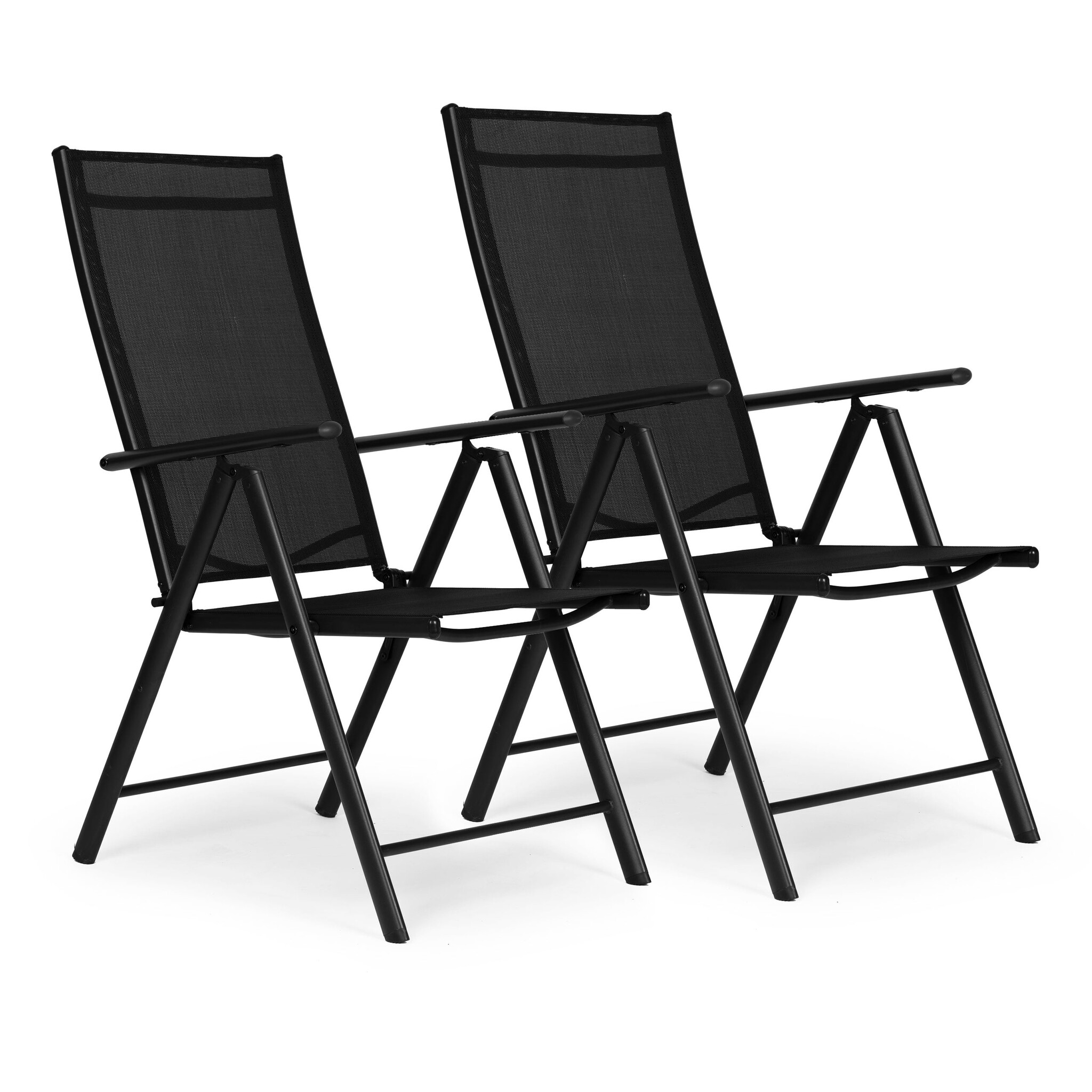 Tuinstoelen - set van 2 - verstelbare rugleuning - inklapbaar - weerbestendig