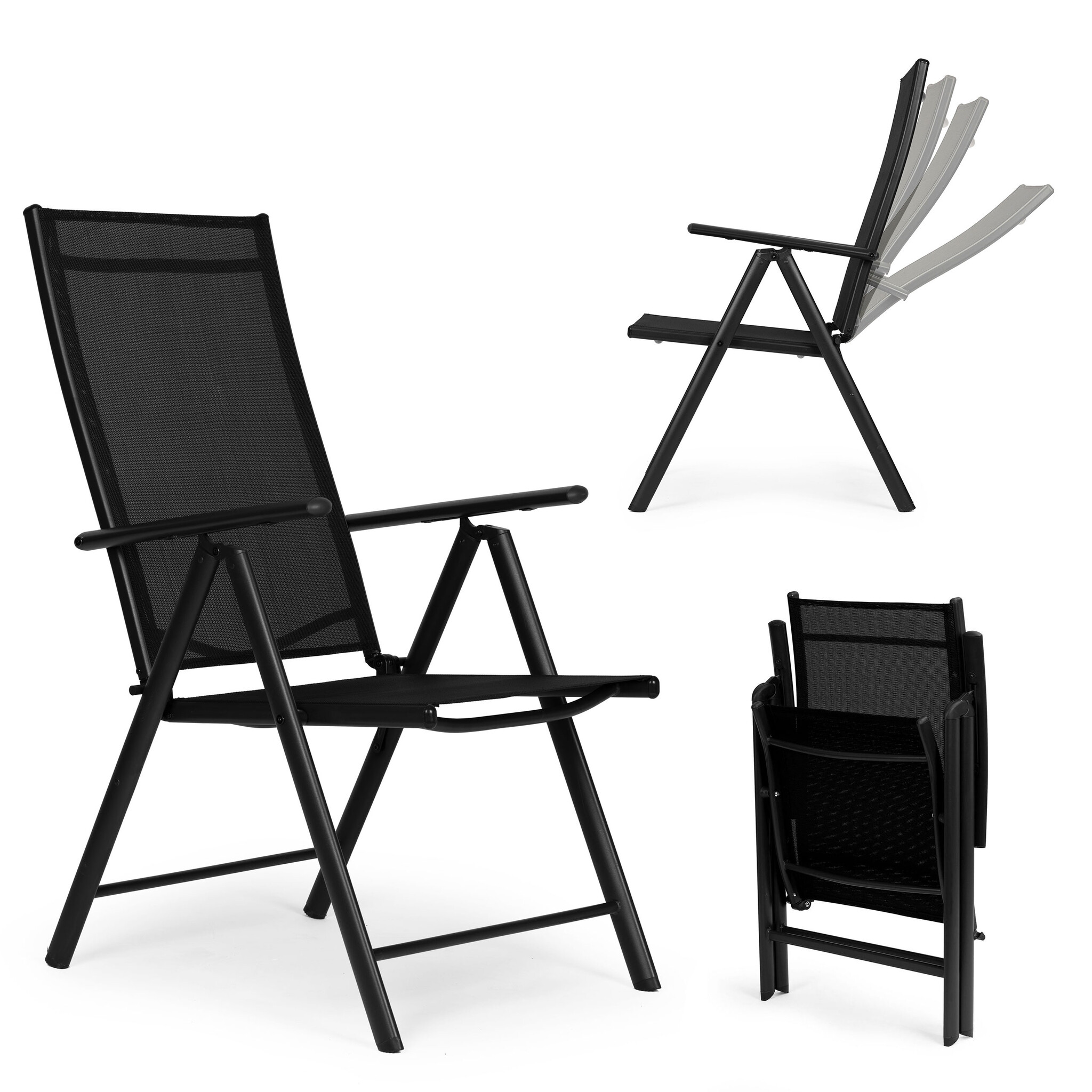 Tuinstoelen - set van 2 - verstelbare rugleuning - inklapbaar - weerbestendig