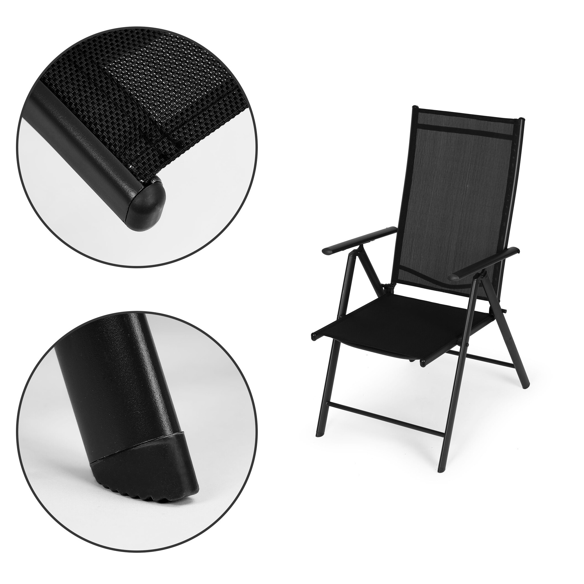 Tuinstoelen - set van 2 - verstelbare rugleuning - inklapbaar - weerbestendig