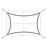Zonnescherm - rechthoekig - 2x3m - waterdicht polyester