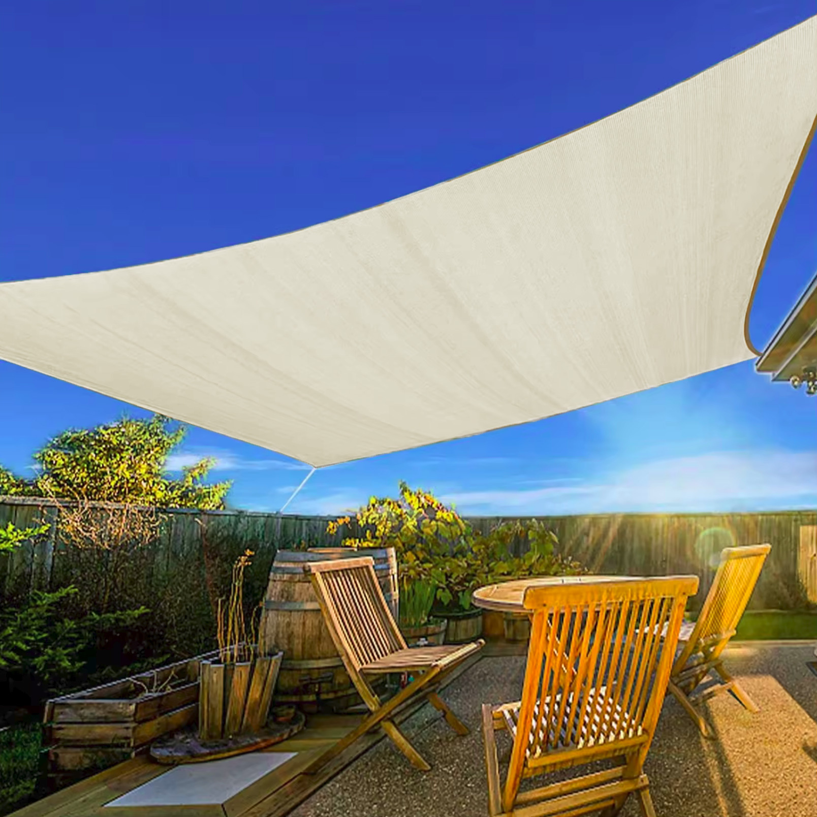 Schaduwdoek waterdicht - beige - 3x3 m - UV-bestendig