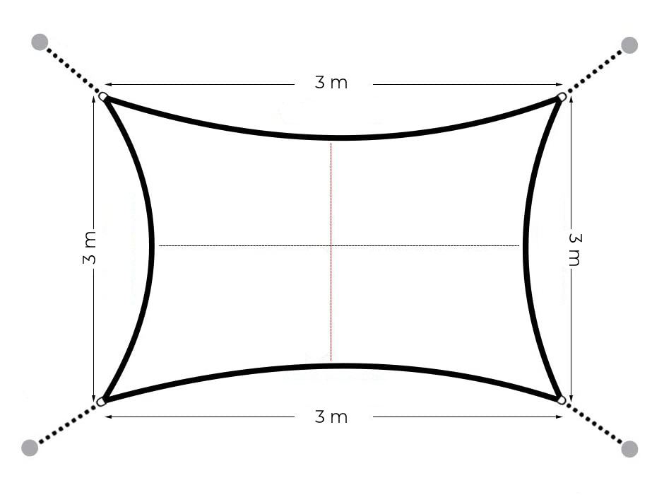 Schaduwdoek waterdicht - beige - 3x3 m - UV-bestendig