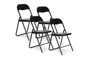 Tuinstoelen - zwart - opvouwbaar - eco-leer