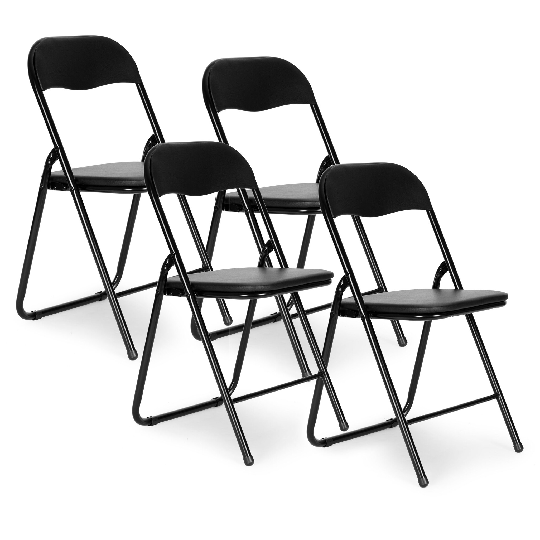 Tuinstoelen - zwart - opvouwbaar - eco-leer