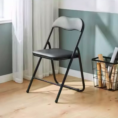 Tuinstoelen - zwart - opvouwbaar - eco-leer