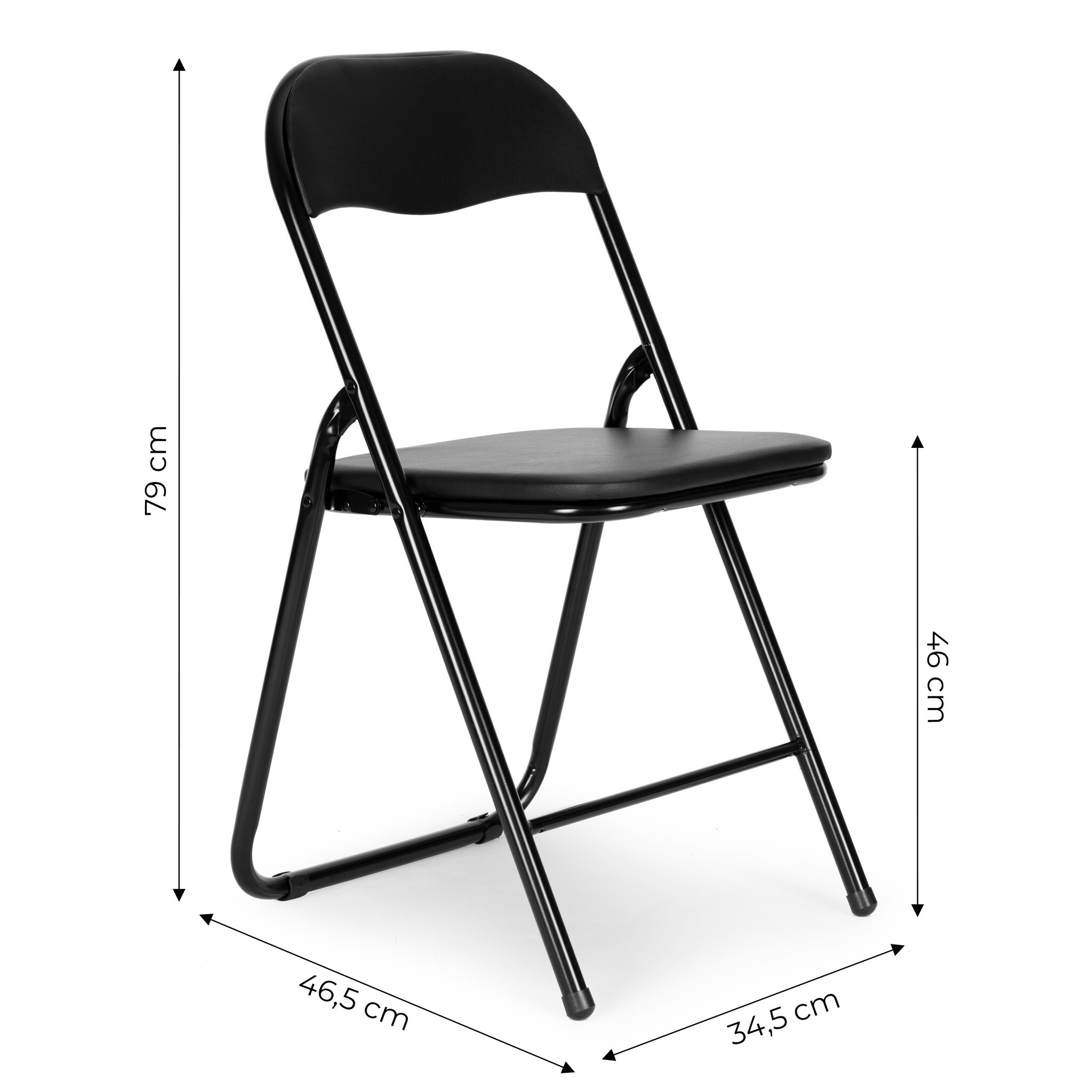 Tuinstoelen - zwart - opvouwbaar - eco-leer