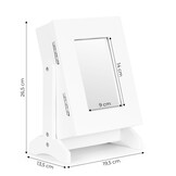 Sieradenkast met spiegel - mat wit - 19.5x13.5x26.6 cm - MDF