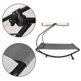 Dubbele ligstoel - grijs - 200 x 190 x 159 cm - met luifel