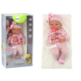 Babypop - roze kleding - beweegbare ledematen - incl. accessoires