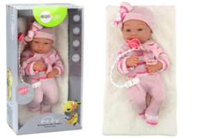 Babypop - roze kleding - beweegbare ledematen - incl. accessoires