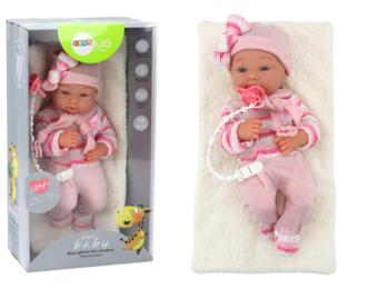 Babypop - roze kleding - beweegbare ledematen - incl. accessoires