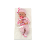 Babypop - roze kleding - beweegbare ledematen - incl. accessoires