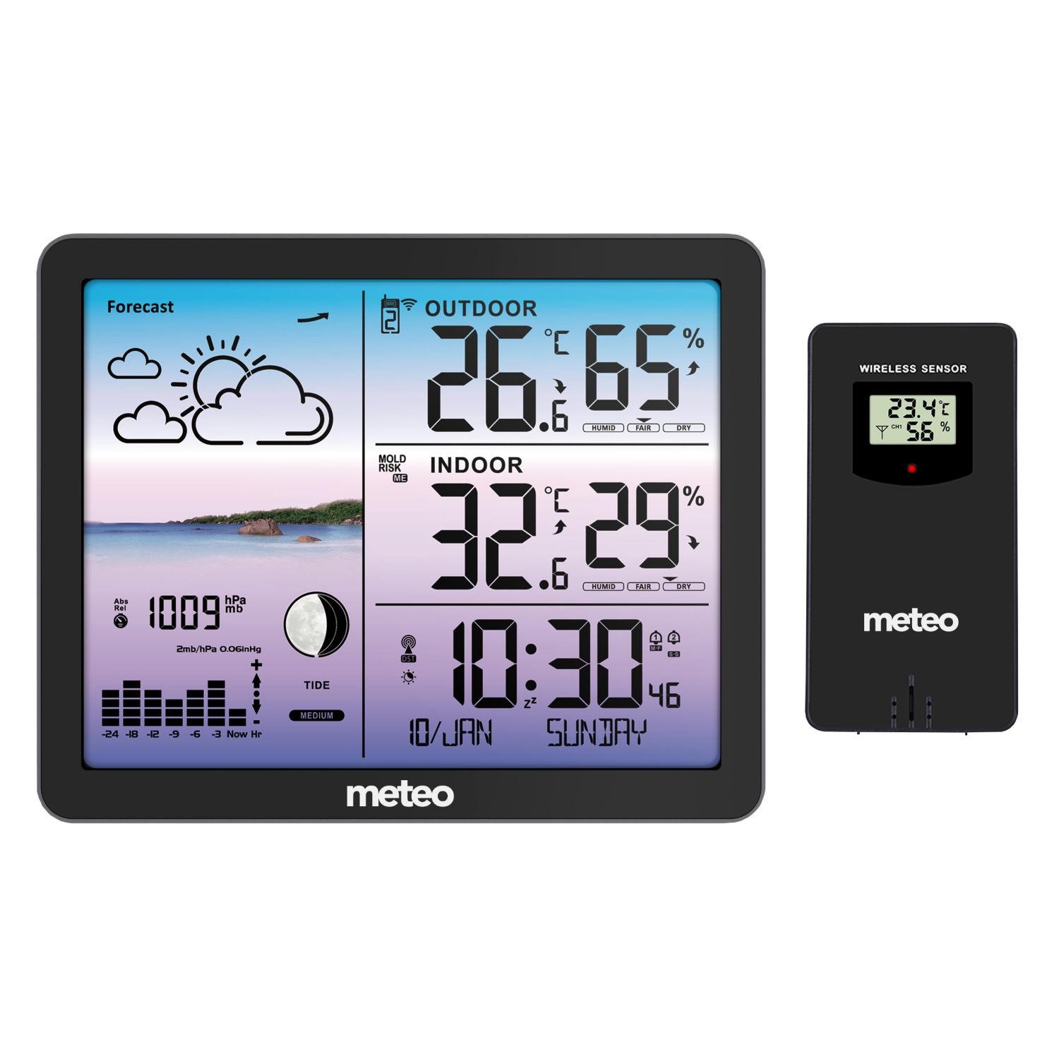 Weerstation - draadloos - barometer - weervoorspeller