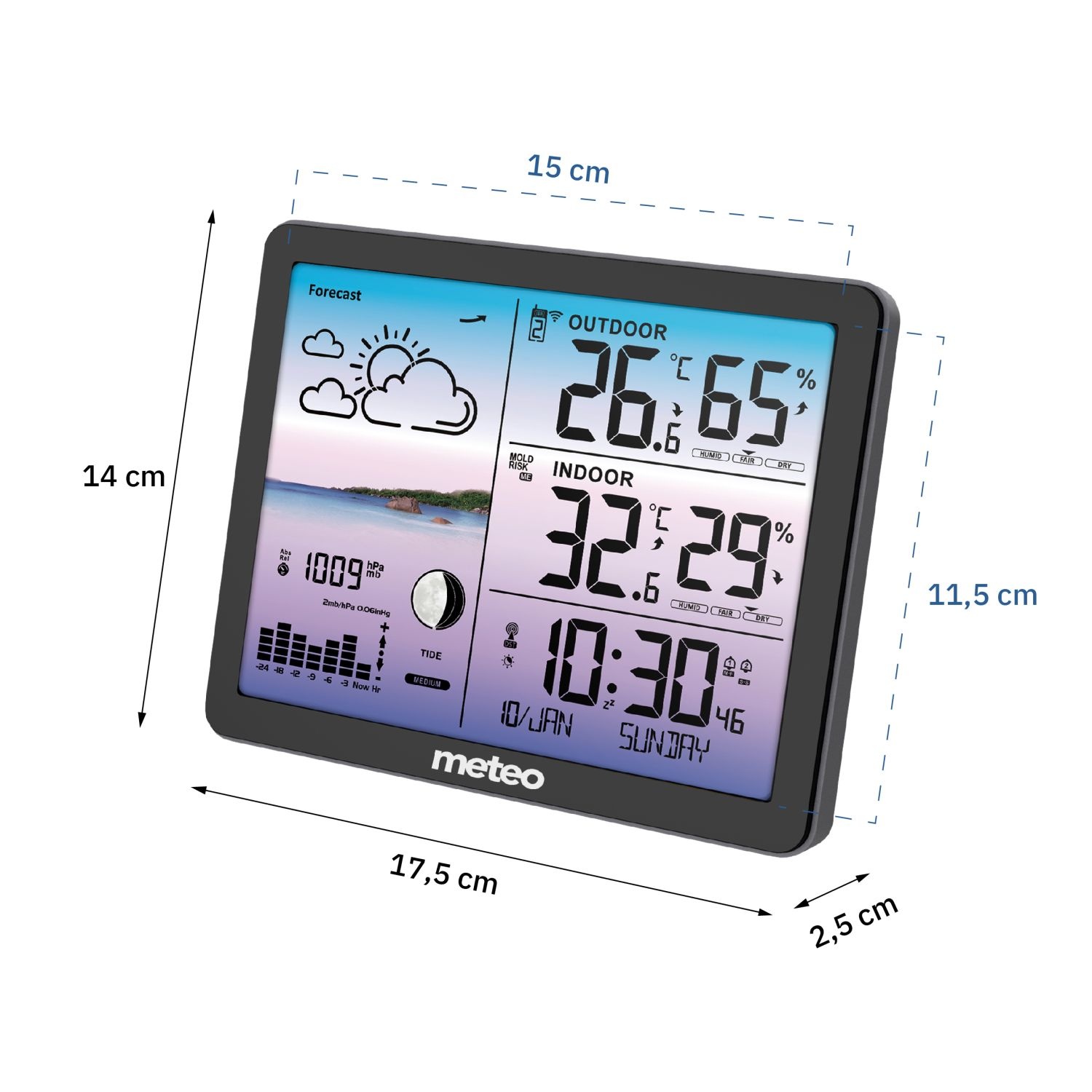 Weerstation - draadloos - barometer - weervoorspeller