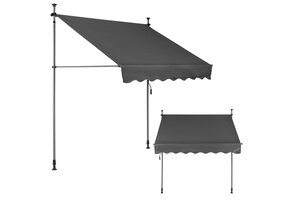 Zonnescherm balkon - grijs - 200 cm breed - UV-bestendig doek