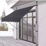 Zonnescherm balkon - grijs - 200 cm breed - UV-bestendig doek