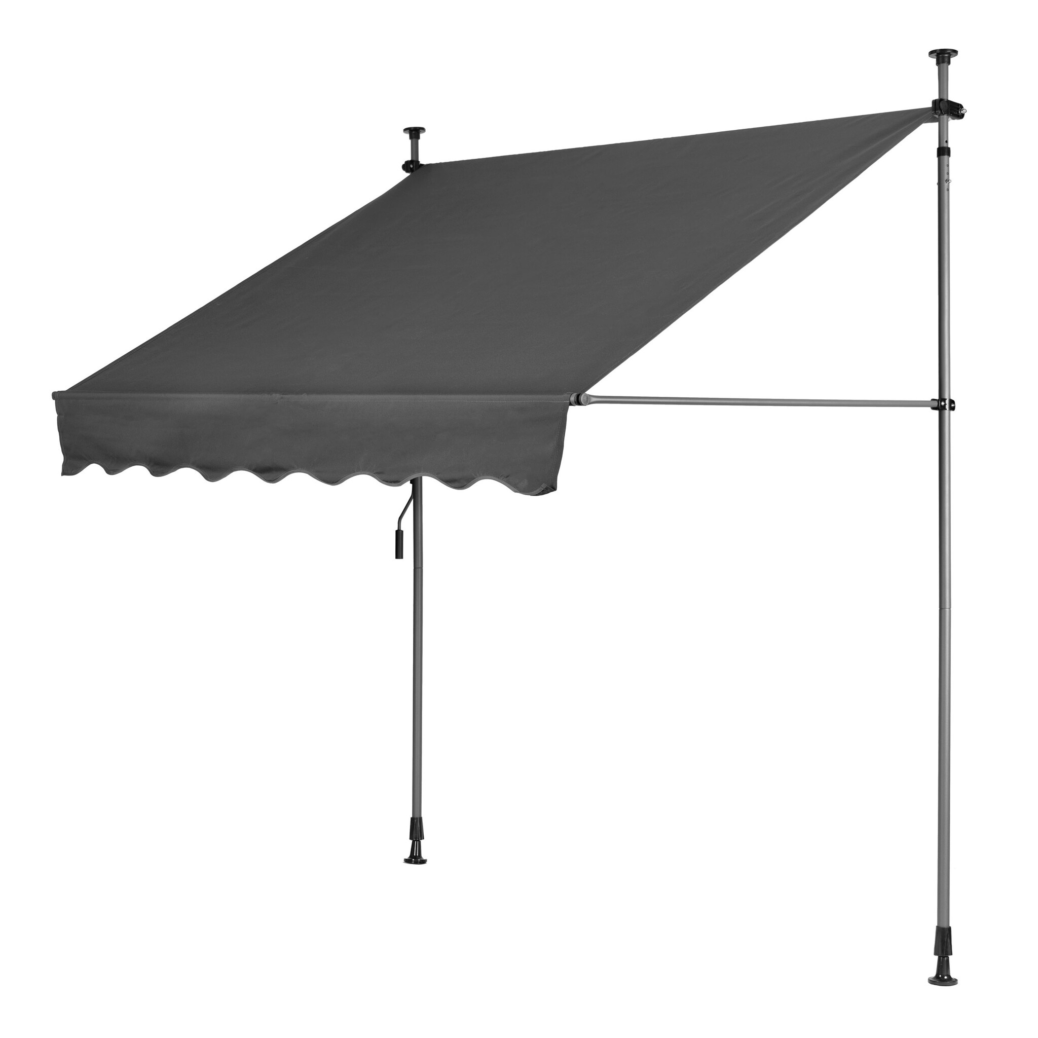 Zonnescherm balkon - grijs - 200 cm breed - UV-bestendig doek