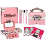 Make up koffer kind - kleurrijke glitters - rozen en nagellak - 17.5x17x12.5 cm