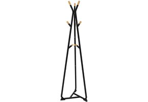 Kledingrek - zwart - 49 x 49 x 172 cm - beukenhout