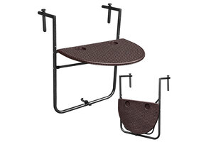 Balkon tafeltje - bruin - 64x60x83 cm - opvouwbaar