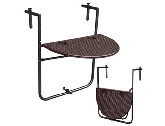 Balkon tafeltje - bruin - 64x60x83 cm - opvouwbaar