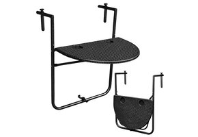 Balkon tafeltje - zwart - 64x60x83 cm - opvouwbaar