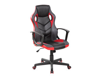 Gaming stoel - zwart/rood - ecologisch leer - verstelbaar