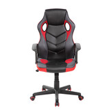 Gaming stoel - zwart/rood - ecologisch leer - verstelbaar