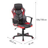 Gaming stoel - zwart/rood - ecologisch leer - verstelbaar