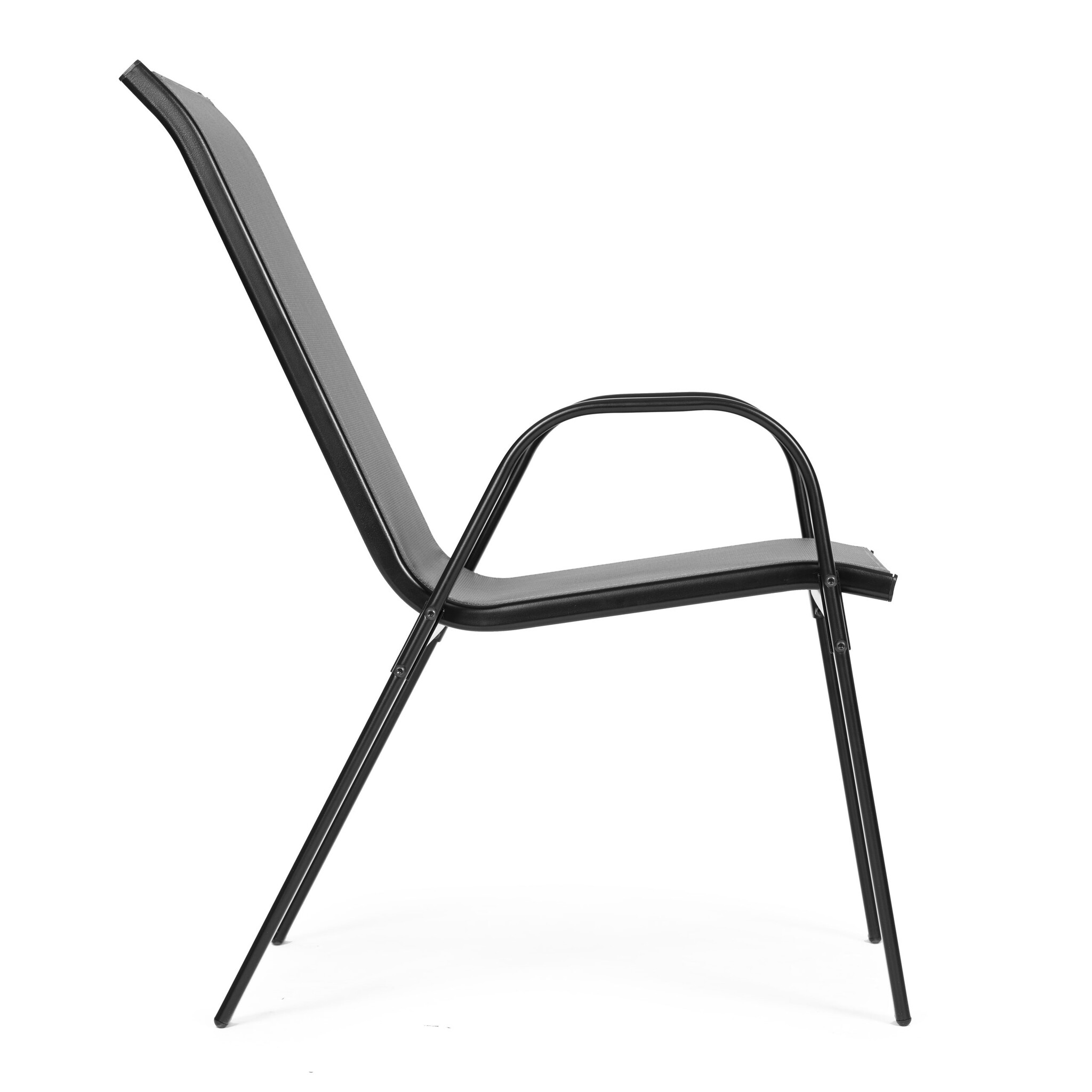 Tuinstoel grijs - 90.5 x 72 x 55 cm - gepoedercoat staal - 2 stuks