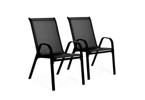 Tuinstoelen - zwart - 90.5 x 72 x 55 cm - weerbestendig