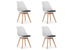 Scandinavische eetkamerstoelen - set van 4 - beukenhout - 82 x 49 cm