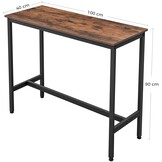 Bartafel - rustiek bruin - 100x40x90 cm - incl. krukken
