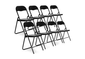 Klapstoel - set van 8 - zwart - inklapbaar