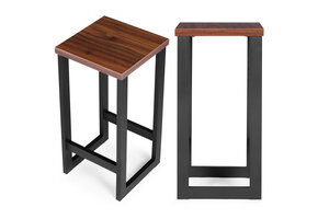 Barkruk - mat zwart - 30x30 cm zitvlak - 120 kg max gewicht