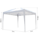 Easy up partytent - 300x300 cm - automatisch - polyester 160 g/m2