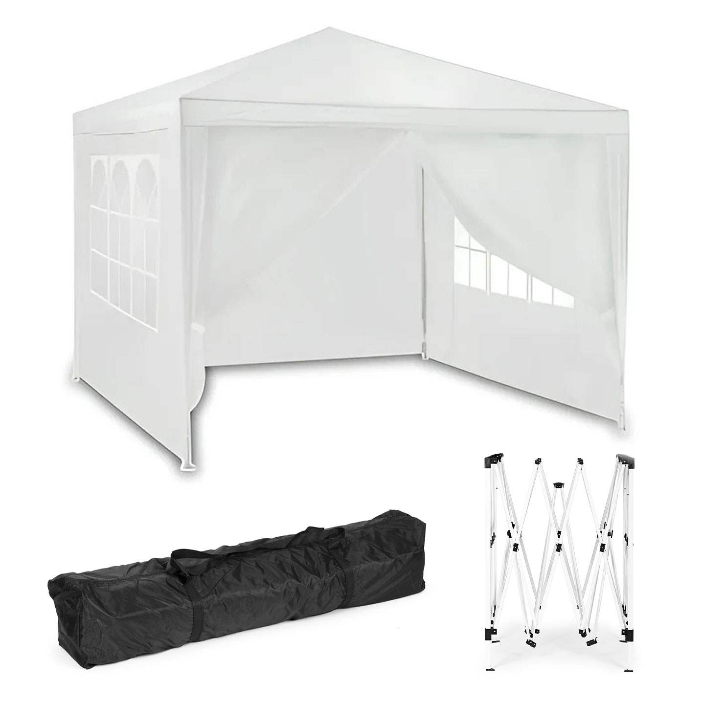 Pop up tent - 300x300 cm - polyester - inclusief draagtas