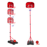 Kinderbasketbalring - verstelbare hoogte - gepoedercoat staal - inclusief bal en pomp