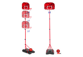 Kinderbasketbalring - verstelbare hoogte - gepoedercoat staal - inclusief bal en pomp