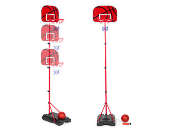 Kinderbasketbalring - verstelbare hoogte - gepoedercoat staal - inclusief bal en pomp