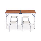 Inklapbare campingtafel - 120x60 cm - 4 stoelen - verstelbare hoogte