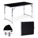 Inklapbare campingtafel - 120x60 cm - verstelbaar - 4,6 kg